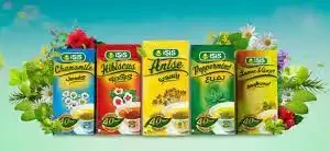 Isis Herbs, 50 tea bags, assorted flavors: hibiscus, anise, mint, cinnamon, cinnamon with ginger