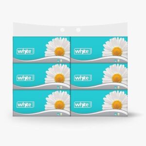 مناديل للوجه مرنة من وايت - 500 منديل، عبوة من 6 قطع