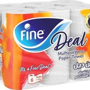 مناديل ورقية للمطبخ من فاين ديل، طبقتين، 6 بكرات