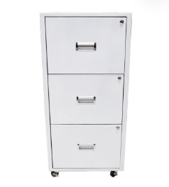 شانون ميتال أيكون، 3 أدراج مع 3 مفاتيح، أبيض