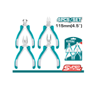 توتال THT1K0404 طقم 4 قطعه - 2 لون ( بنسه - قصافه- بنسه ببوز - كماشه )