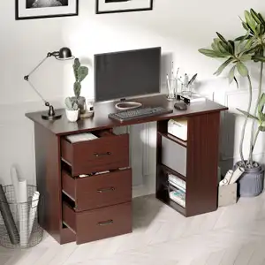 مكتب خشب ام دى اف، 40×120 سم - بني
