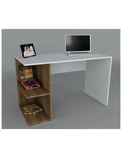 مكتب مودرن ام دي اف، 2 رف، 78x100x50سم - أبيض