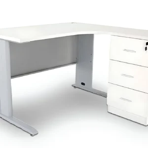 مكتب موظف بوحدة تخزين عملية مدمجة، تتألف من ثلاثة أدراج